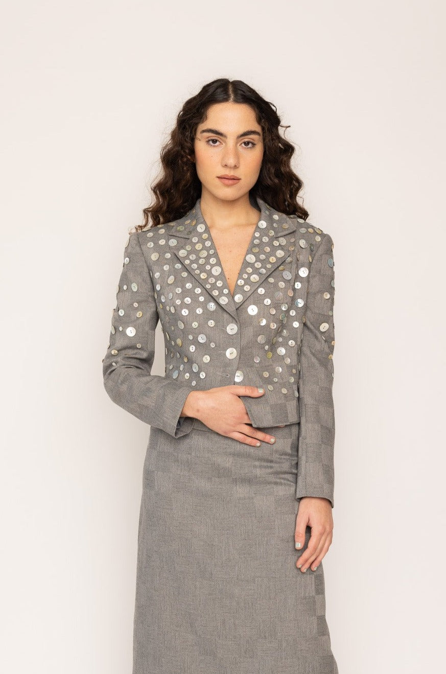 MOTHER OF PEARL TAILORED JACKET GREY