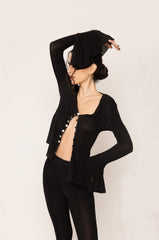 FISHTAIL TOP BLACK