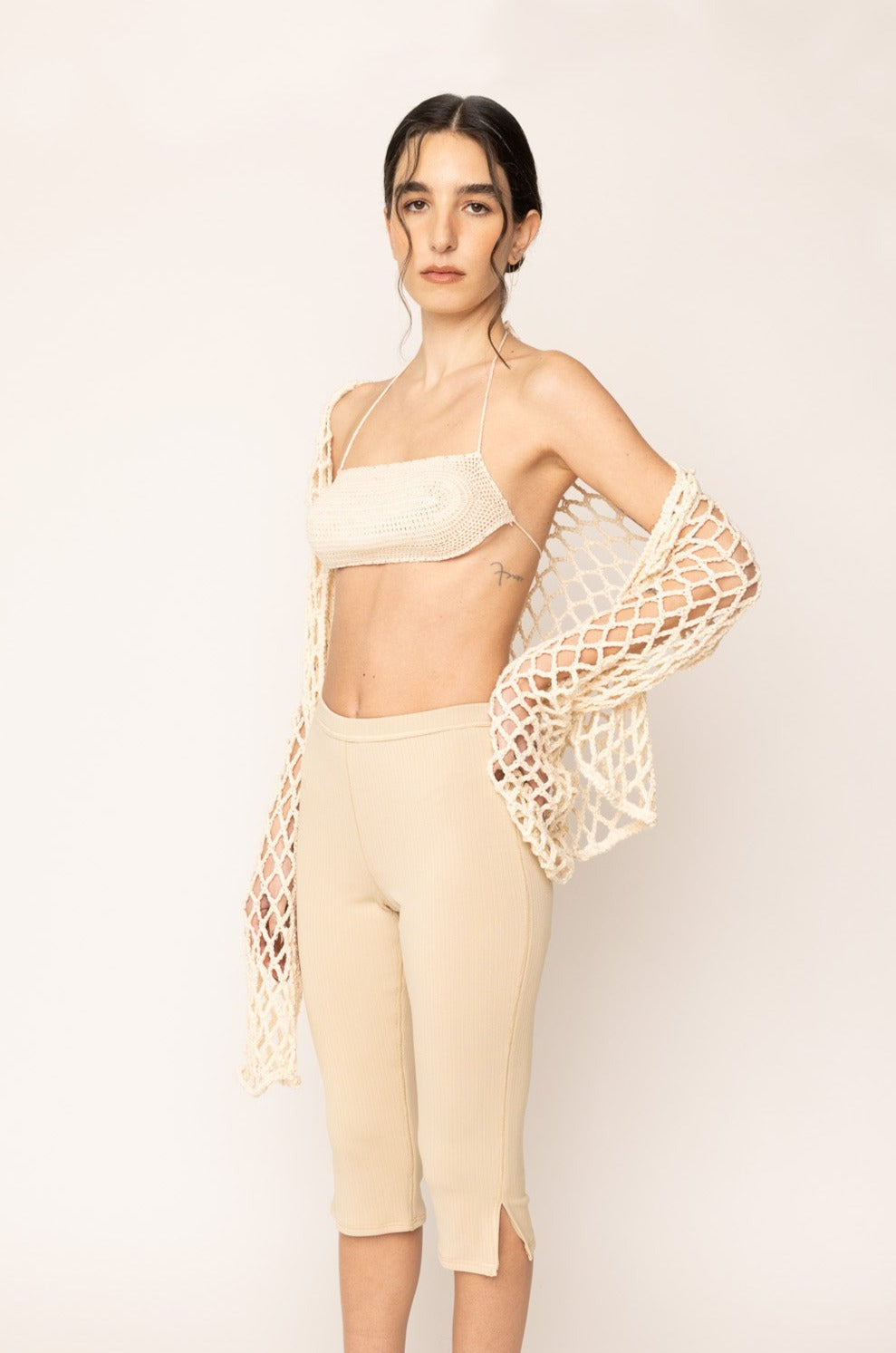 Crochet Bandeau Bra Ecru