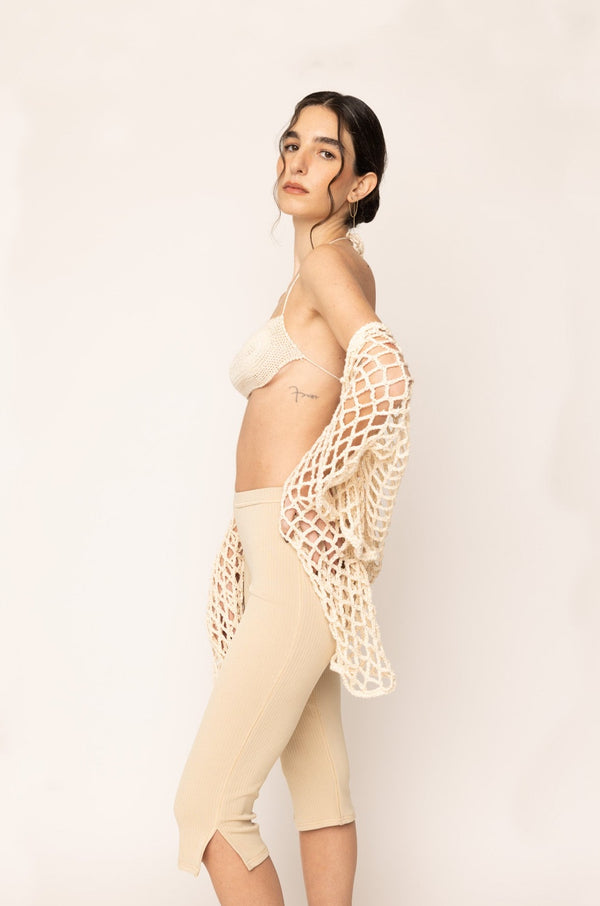 Crochet Bandeau Bra Ecru