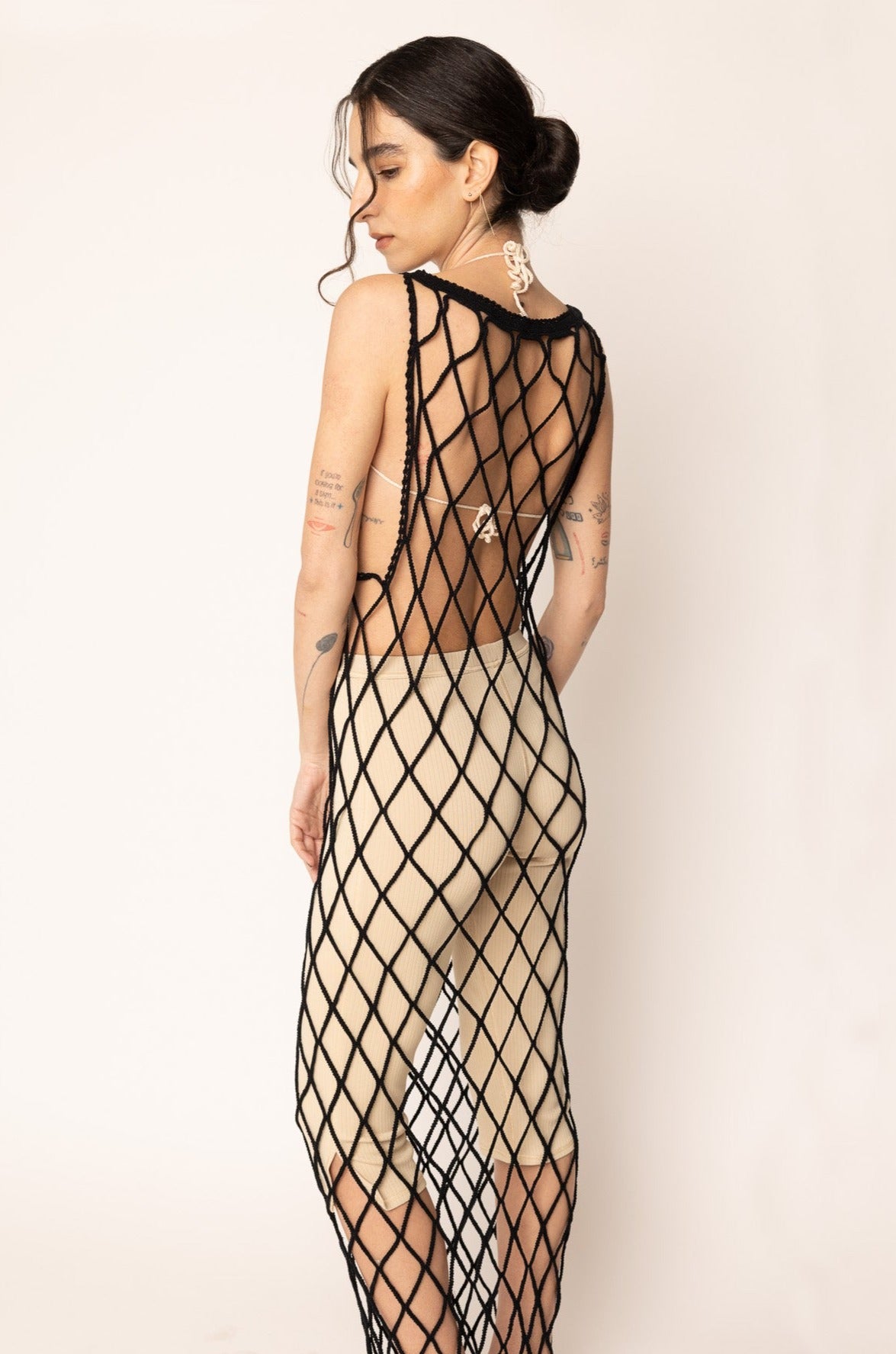 Fishnet Dress Black