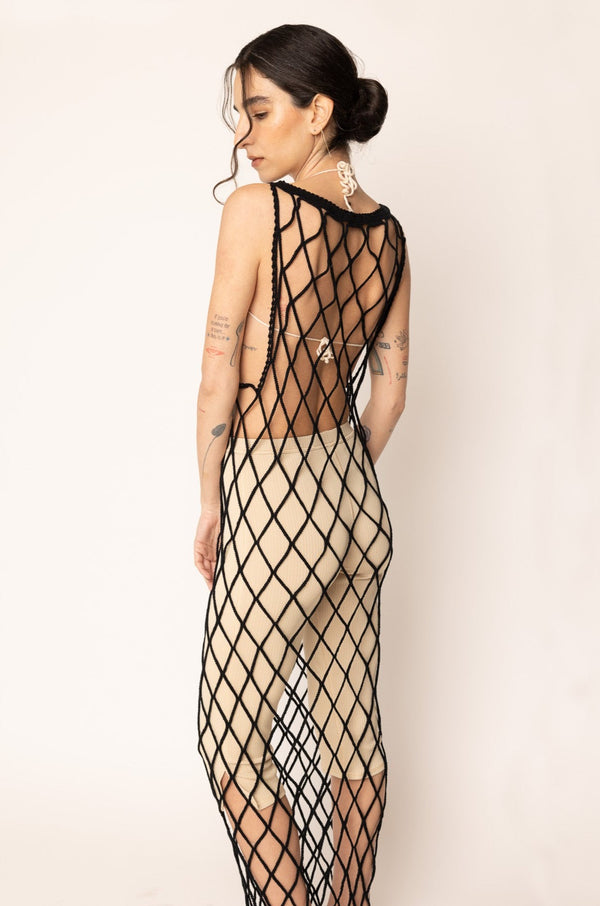 Fishnet Dress Black
