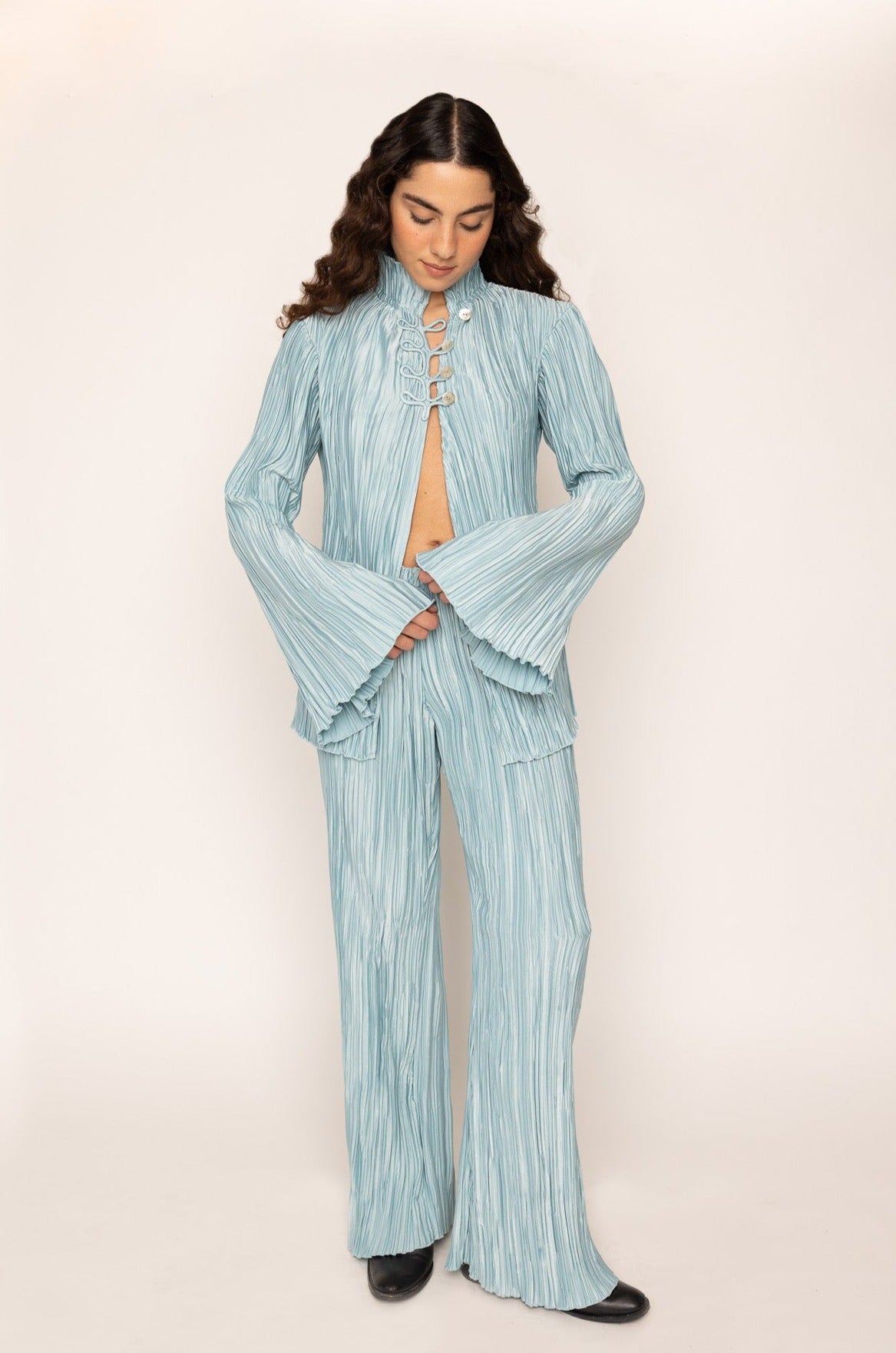 Pleated Pants Blue