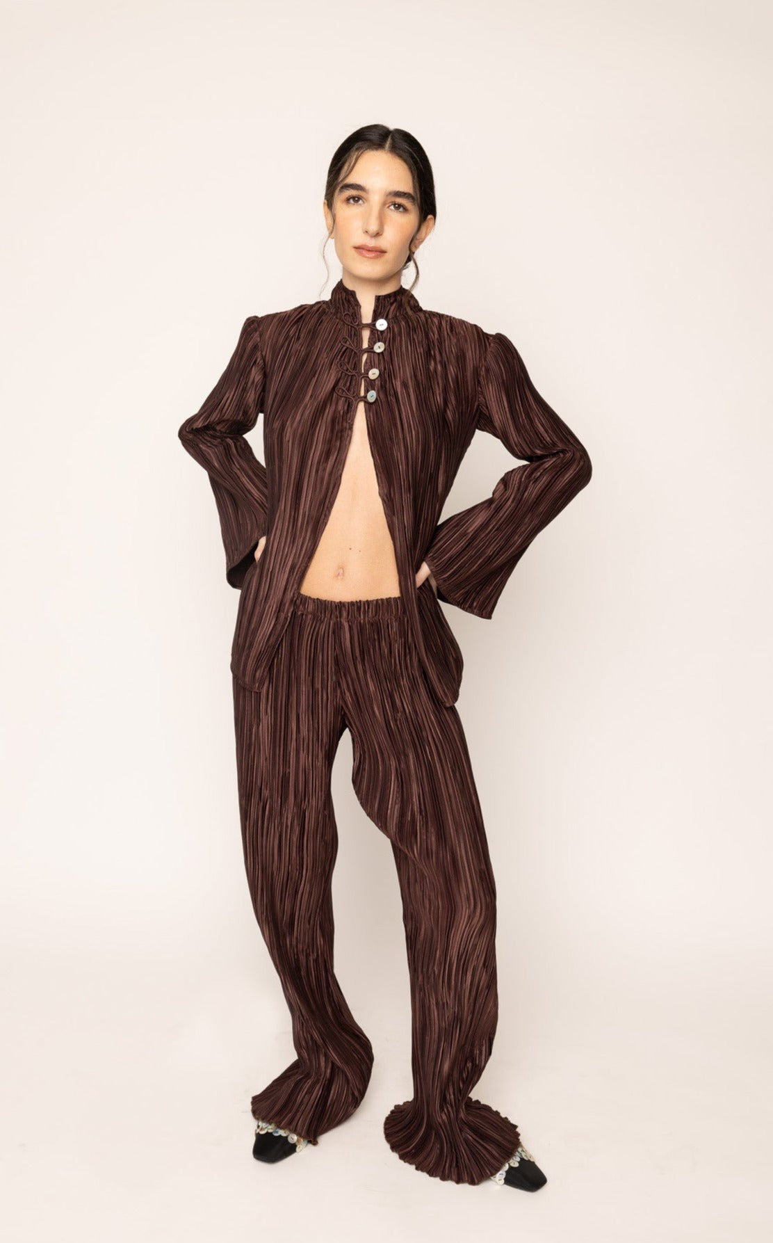 Pleated Pants Brown