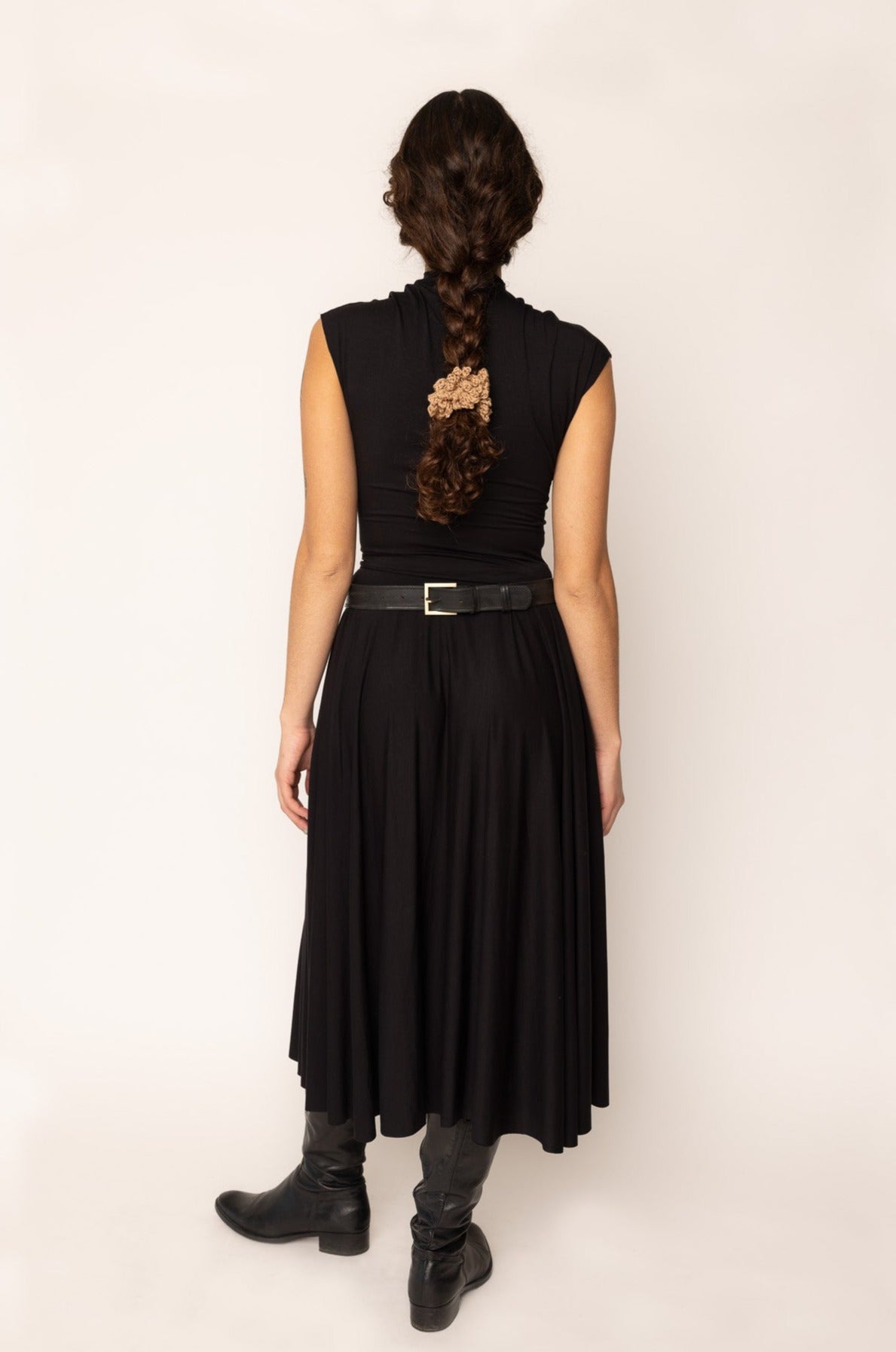 Gathered Jersey Skirt Black