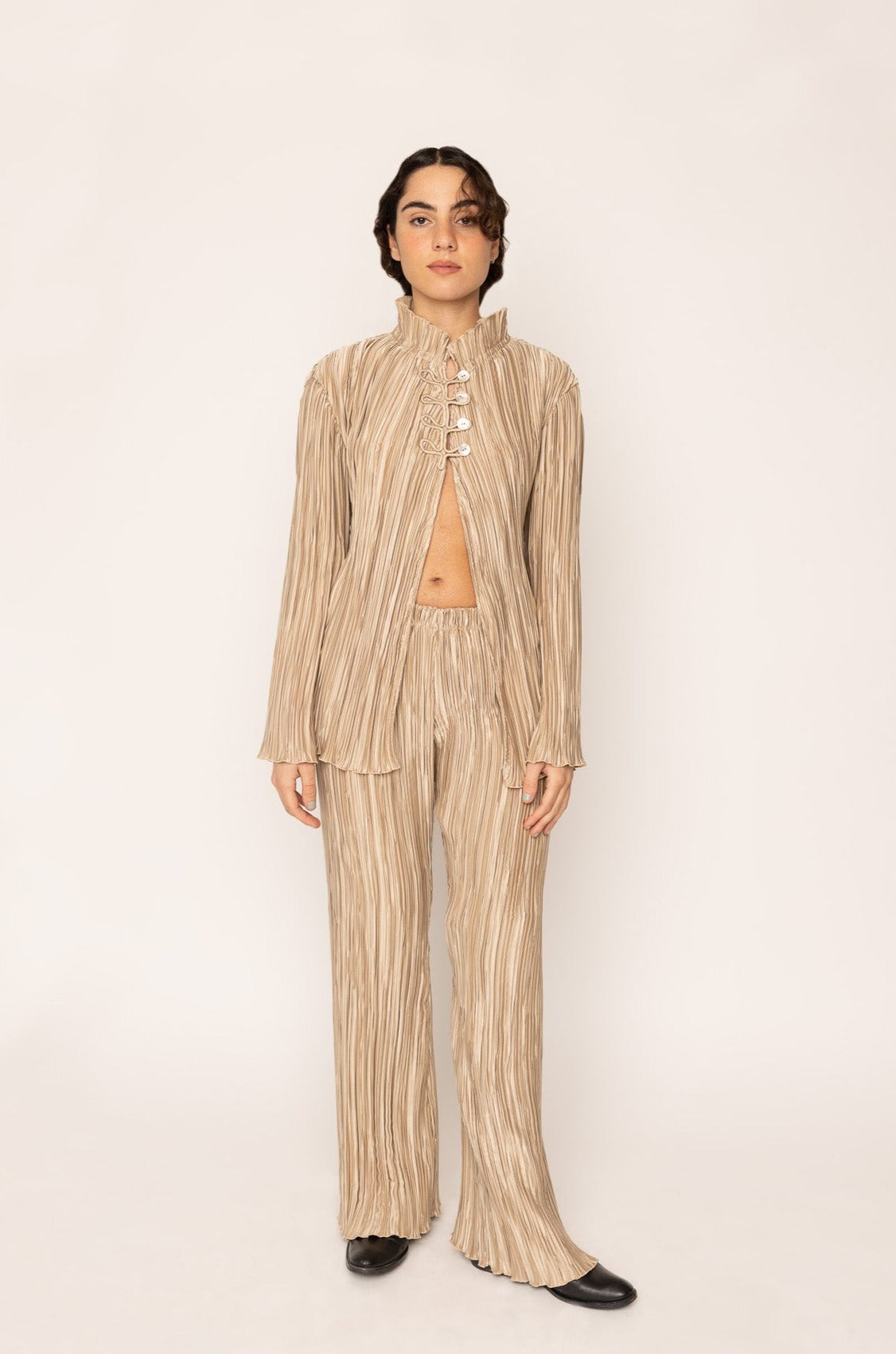 Pleated Shirt Gold