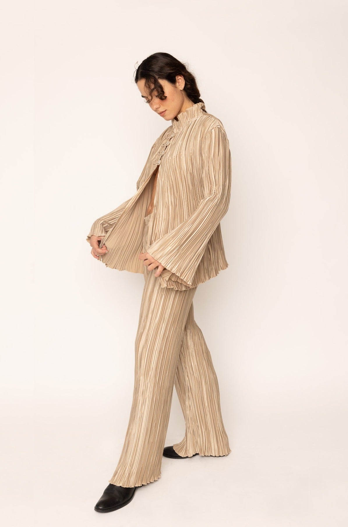 Pleated Pants Gold