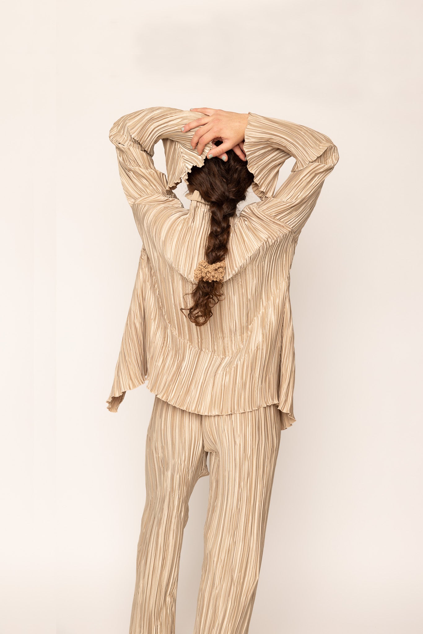 Pleated Shirt Gold