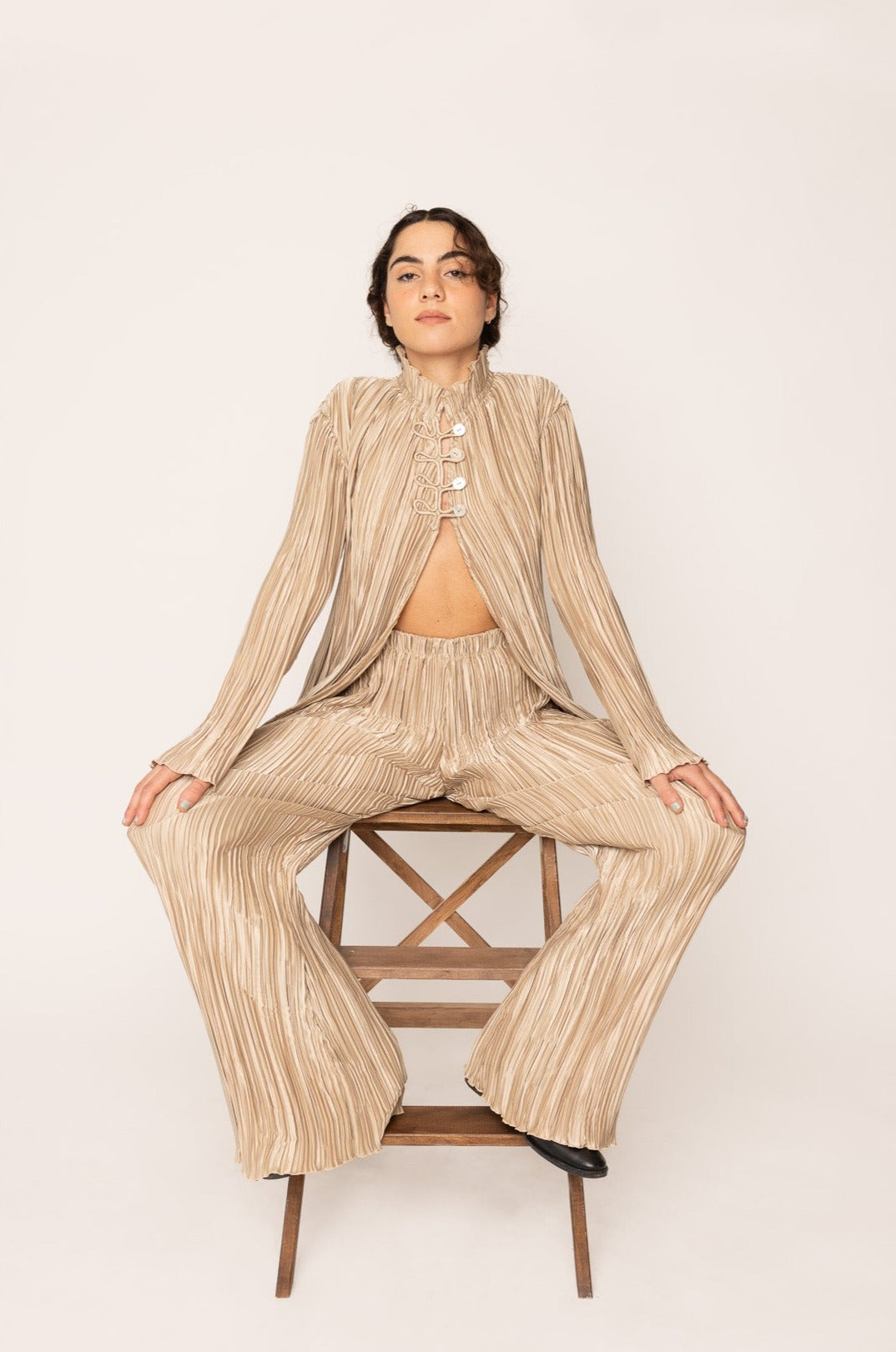 Pleated Pants Gold