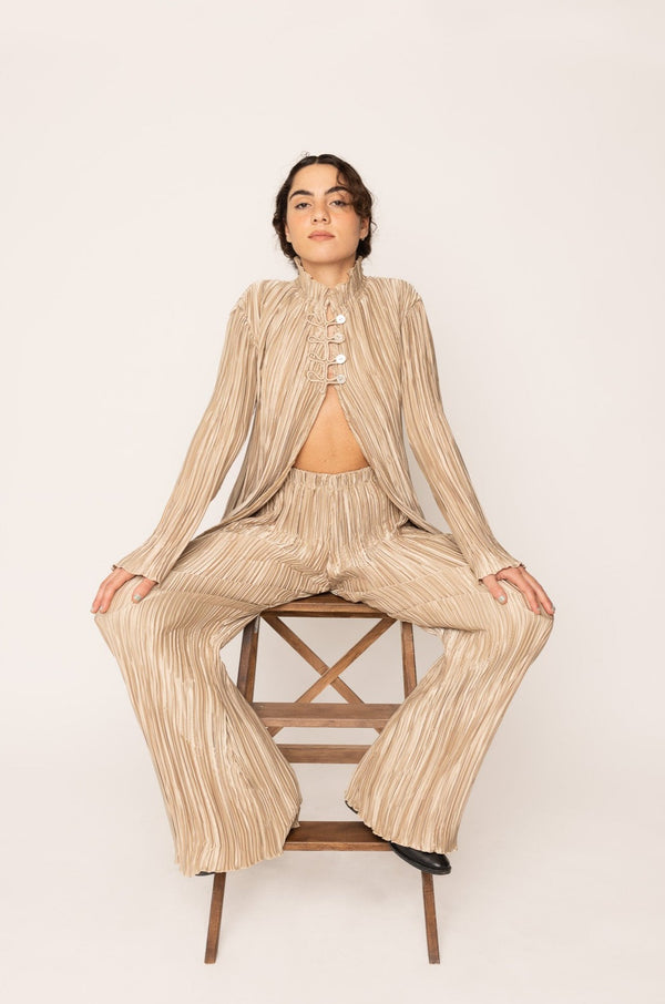 Pleated Pants Gold