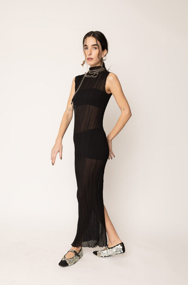 Pleated Dress Black