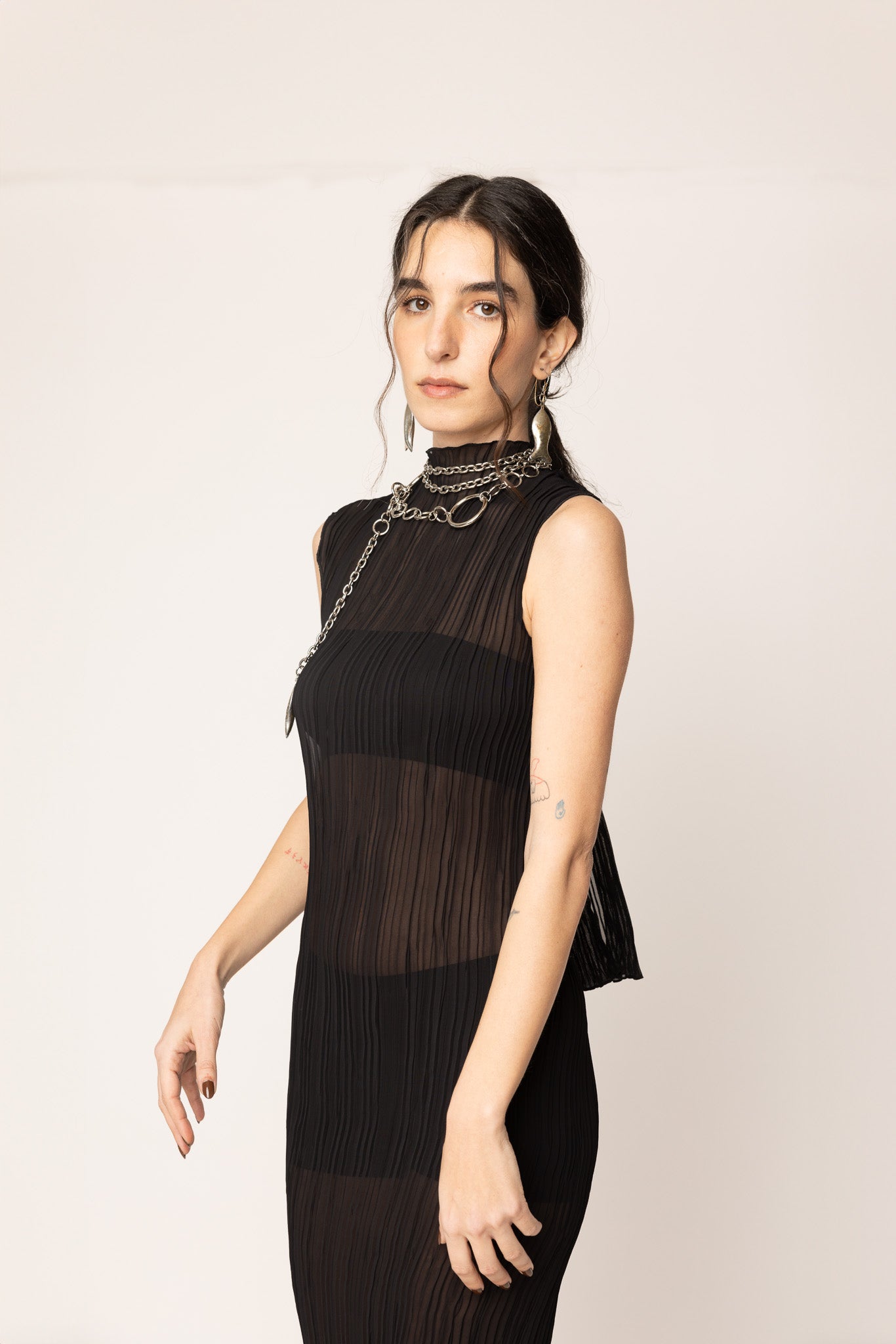 Pleated Dress Black