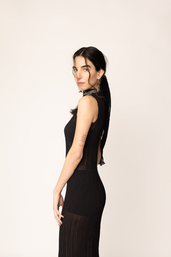 Pleated Dress Black